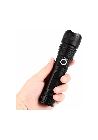 Jeemson "p50 Güçlü Led El Feneri - 600 Lümen, Şarj Edilebilir, Taşınabilir Ve Dayanıklı" Siyah