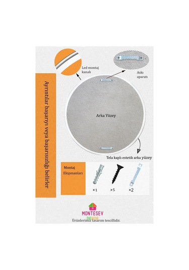 Safir Beyaz Dekoratif Ayna Yuvarlak Işlemeli Duvar Aynası 69 Cm