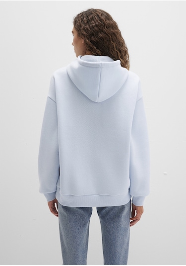 Mavi - Mavi Logo Baskılı Kapüşonlu Mavi Sweatshirt 1600361-70717 Mavi