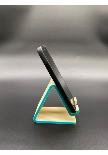 Üçgen Formlu Telefon Standı, 3d Baskı, Bej