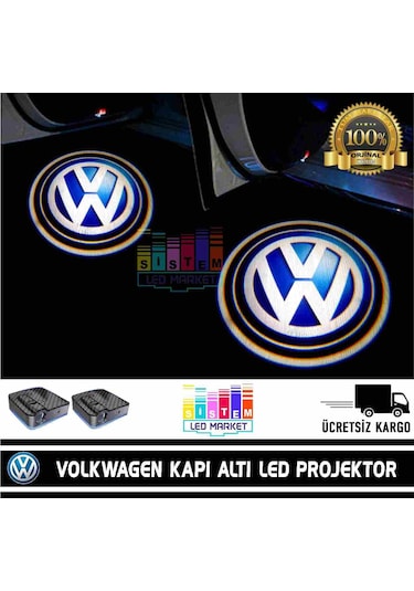 Volkswagen Araçlar İçin Pilli Yapıştırmalı Kapı Altı Led Logo N11.10636