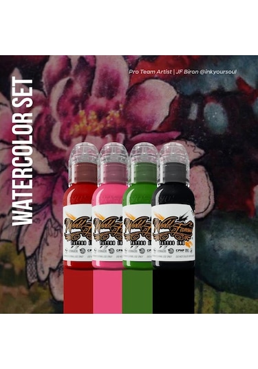 Watercolor Mini Set 4'lü Set - World Famous Ink Dövme Boyası - 1oz/30ml