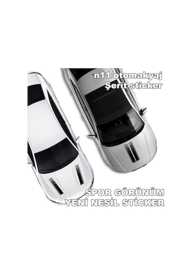 Honda Acura Kaput Uyumlu Şerit Havalandırma Sticker Siyah