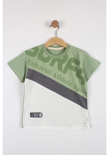 Erkek Çocuk Atletik Baskılı Şortlu Takım-6290-Yeşil