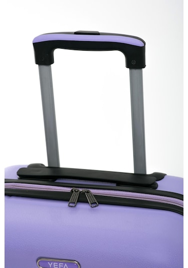 Yefa Pp Polipropilen Kırılmaz Orta & Kabin Boy 2'li Valiz Seti Lila