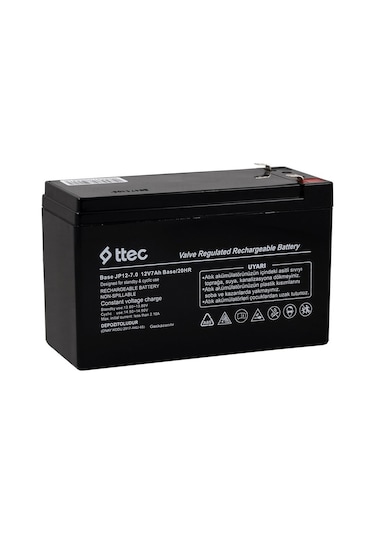 Ttec Base, 12v 7ah, Bakımsız, Kuru Akü Güvenlik, Alarm Sistemi Ve Siren Aküsü