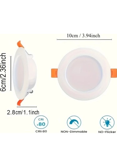 Fastbuy Görünmez 6w Ahşap Tavan Lambası, 2 Adet, Oturma-yatak-duş Odası İçin Ahşap