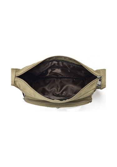 Moda Günlük Kanvas Çok Bölmeli Omuz Çantası D7118 Kahverengi