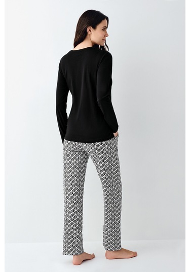 Pierre Cardin Kadın Siyah Pijama Takımı Pc9069-s-v1 Siyah