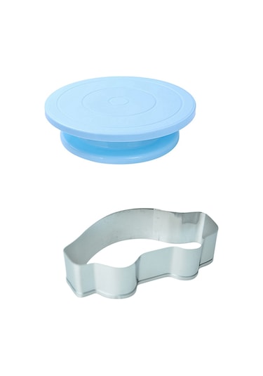 Küçük Araba Çerez Kesici Kesilmiş Kalıp Parti Ve Plastik Kek Döner Tabla Dönen Kaymaz Yuvarlak Kek Dekorasyon Standı Çerez Kesiciler