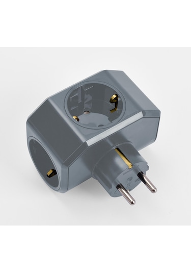 Viko Yonca Plus Üçlü Topraklı Priz Gri - 90303005