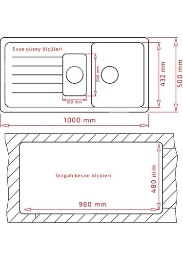 Ukinox Valente D-150L Granit Evye Siyah