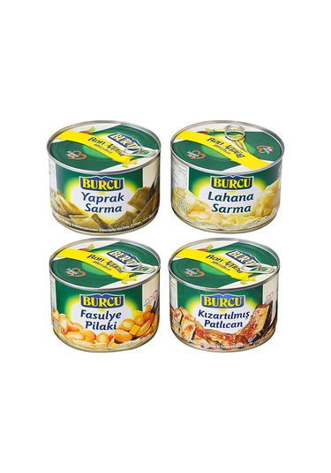 Burcu Konserve 400 Gr Teneke 4 Lü Hazır Yemek Karma Paket