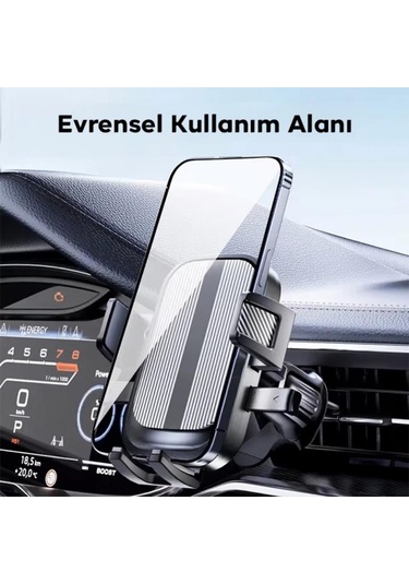Polham Yuvarlak Havalandırma Uyumlu Araç İçi Telefon Tutucu, Sarsılmaz, Titremez, Mercedes, Audi Uym
