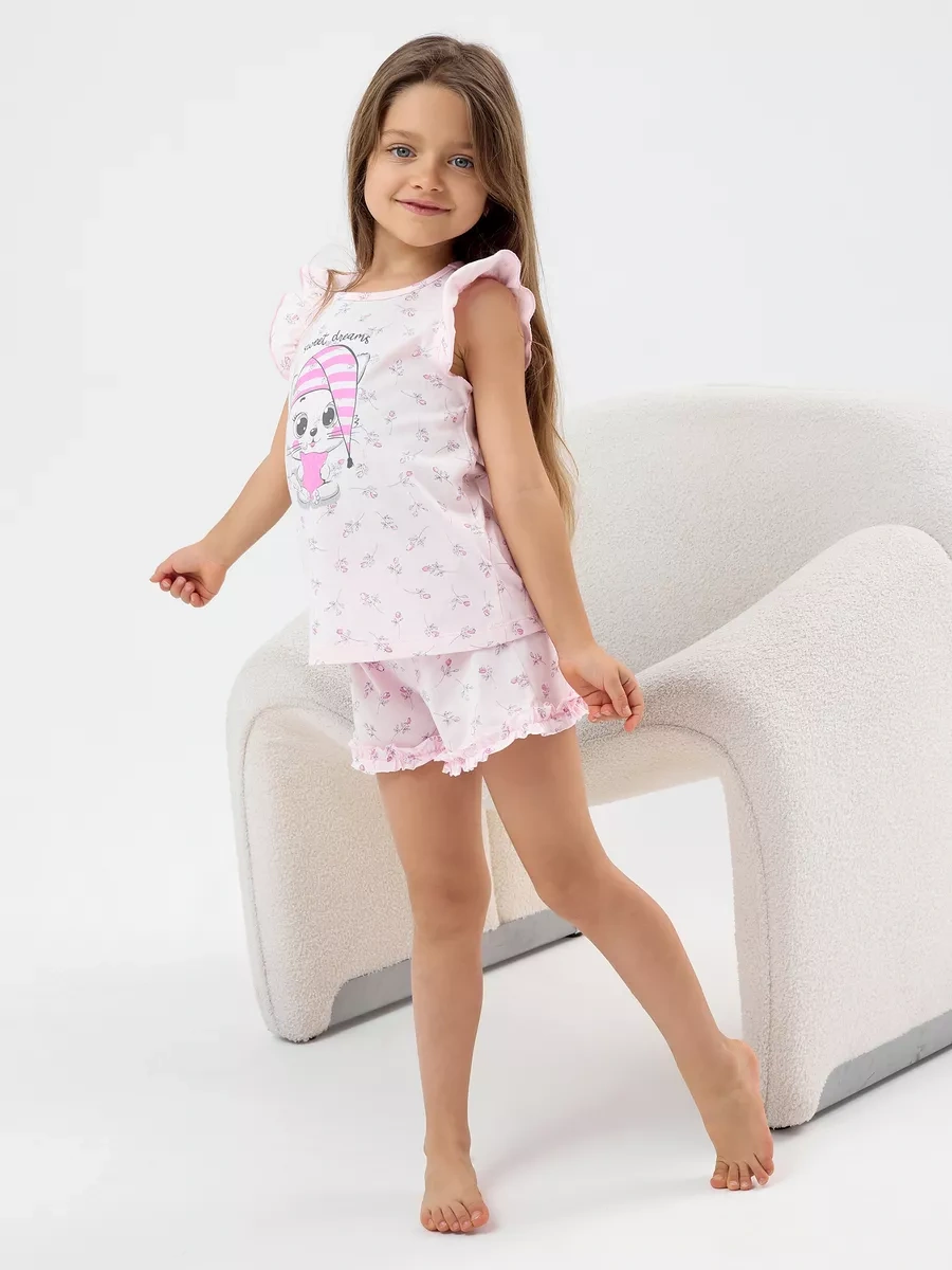 J-kids Evde Giyilen Pamuklu Şortlu Pijama 150411461 Pembe