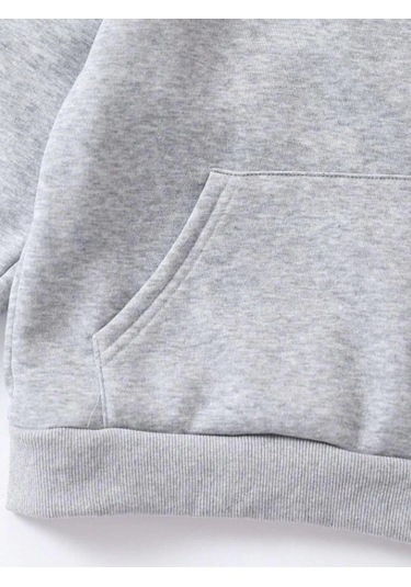 Alfanora Çocuk Unisex Kapüşonlu Naruto Baskılı Pamuklu Sweatshirt - Gri