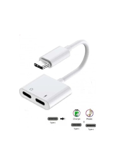 Xiaomi 12t Pro İle Uyumlu 2'li Type-c Girişli Kulaklık Ve Şarj Adaptörü