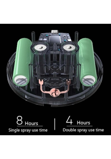 M09 Çift Nozullu Hava Nemlendirici Led Dijital Ekran Uv Sterilizasyon Taşınabilir Araç Nemlendirici, Ürün Özellikleri: Şarj Edilebilir Tip Yeşil