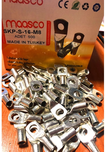 50- 100 Adet Maasco Skp -Bakir Pabuç 16Mm M10 Kablo 50 Adet