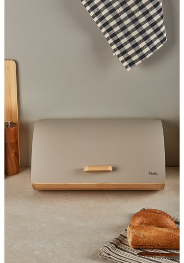 Dino Bambu Ekmek Dolabı Gri