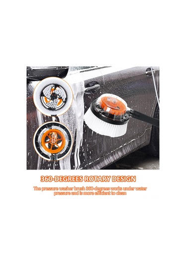 Symbee Yüksek Basınçlı Yıkama Makinesi Erişimi İçin Dönen Su Geçirgen Yuvarlak Fırça - Temizleme Aksesuarı 1 Adet