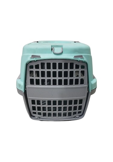 Pribor Hz-100 Kedi Köpek Evcil Hayvan Taşıma Çantası Box Orta Boy Çok Fonksiyonlu Su Yeşili Gri