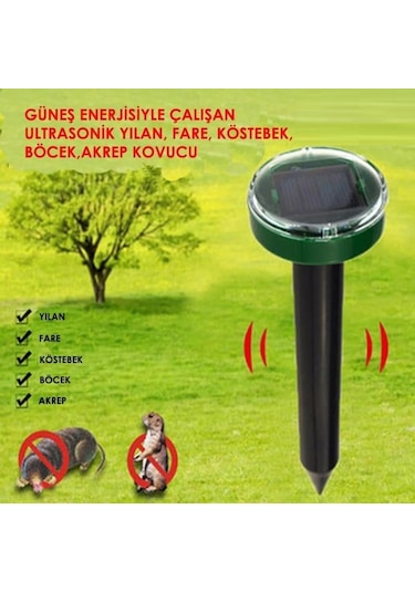 2 Adet Solar Güneş Enerjili Akrep,köstebek,yılan Fare Kovucu 750-1000 M2 Etkili Yuvarlak
