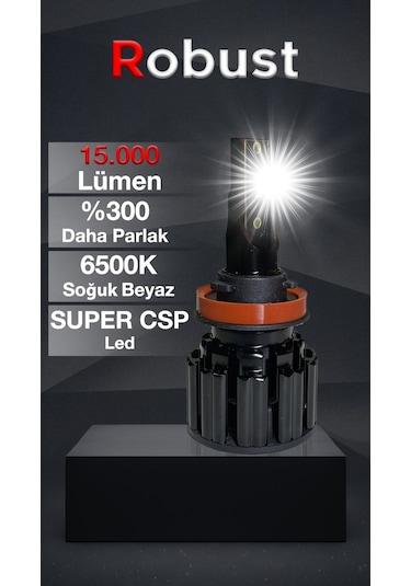Robust Led Xenon H11 S8 15.000 Lümen 50 Watt Csp 12v-24v Uyumlu