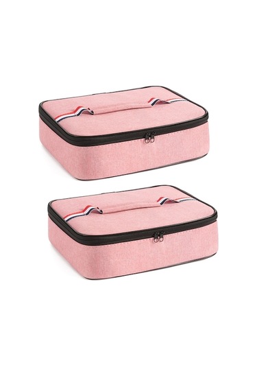 Rogfer 2 Adet Küçük Su Geçirmez Taşınabilir Öğle Yemeği Çantası Açık Piknik Öğle Yemeği Kutusu Yalıtım Çantası Pembe Çok Renkli