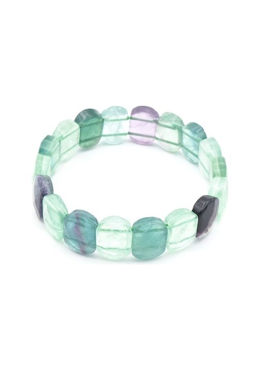 Murty99 Oval Kesim Hakiki Florit Taşı Bileklik Yeşil