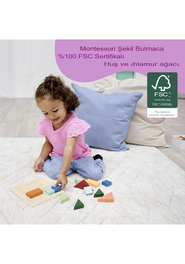 Eichhorn Montessori Ahşap Şekil Bulmaca Puzzle