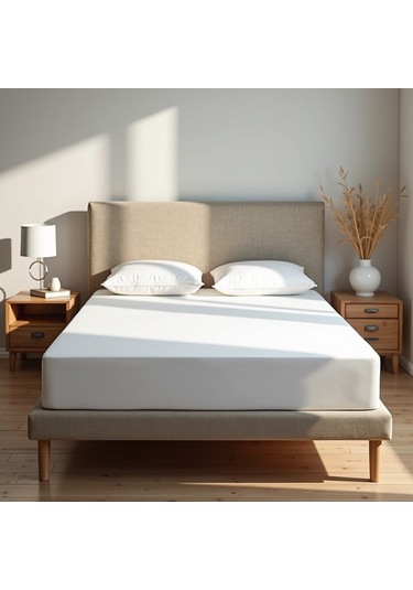 Lumira Tek Kişilik Pamuk Saten Düz Çarşaf 220x300 Cm Mix & Match Otel Serisi Beyaz