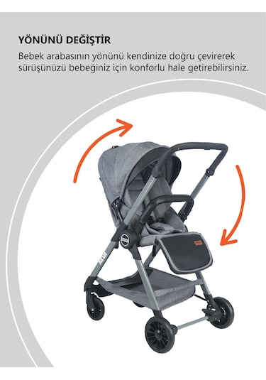 Convers Neva Yeni Nesil Cabin Çifyön Bebek Arabası Gri
