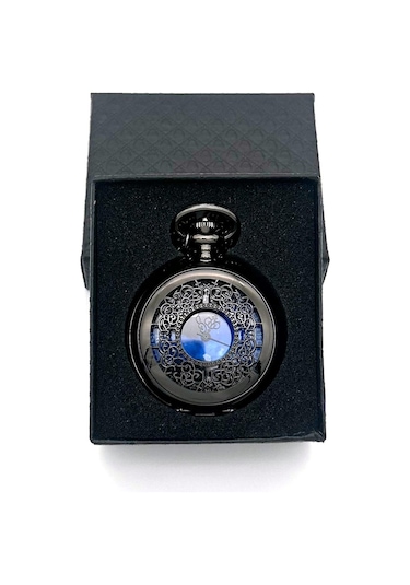 Valkyrie Vintage Kutulu Gece Mavisi Retro Köstekli Cep Saati