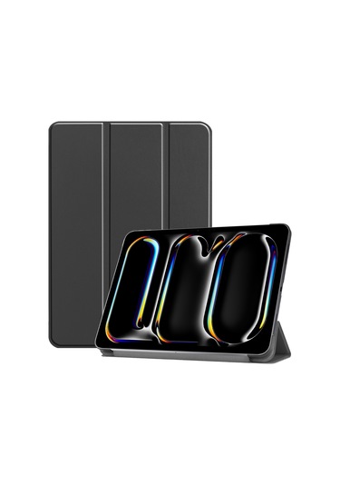 iPad Uyumlu Pro 11 2024 İçin Kılıf Pc+pu Üç Katlı Standlı Otomatik Uyandırma Uyku Tablet Kılıfı