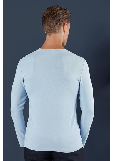 Ts 870 Slim Fit Mavi Spor T-shirt Mavi