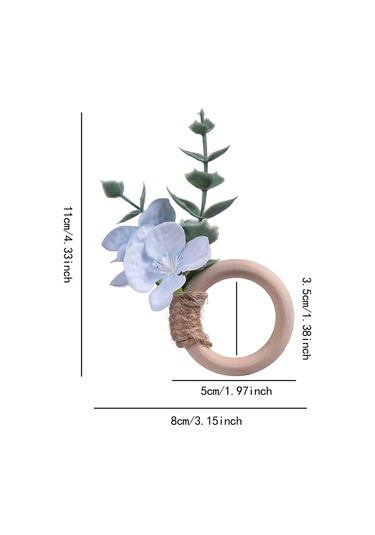 Homyl 6x Peçete Halkaları Parti Çiçekli Mutfak Festivali Tokaları Mavi