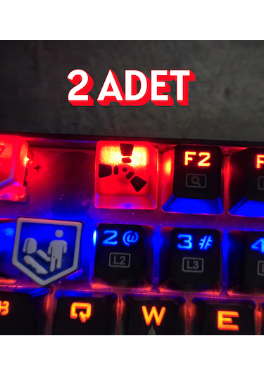Rust Temalı Keycap 2'li Set Kırmızı-siyah Renk Mekanik Klav