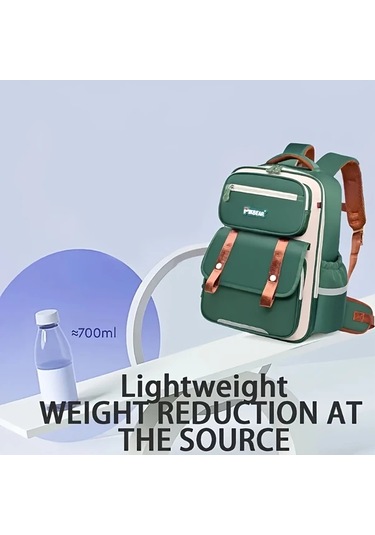 Cordial Yeşil Ayarlanabilir Askılar Büyük Kapasiteli Çoklu Cep Detaylı Şık Kontrast Renkli Harf Baskılı Sırt Çantası Dayanıklı Naylon Kadınlar İçin Rahat Gündelik Çanta Yeşil