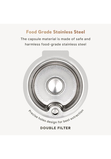 I Cafilas Ue2223 304 Paslanmaz Çelik Kahve Kapsülü Pod Doldurulabilir Filtre Silikon Kapak Bosch Tassimo Makinesi İçin 60/180/200/220ml 220ml+lids Diğer
