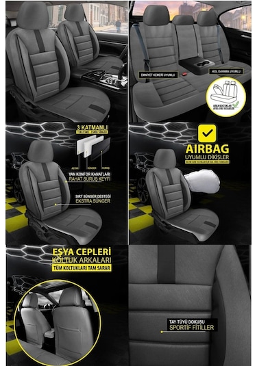 Honda Integra Koltuk Kılıfı Oniks Füme 1 Takım