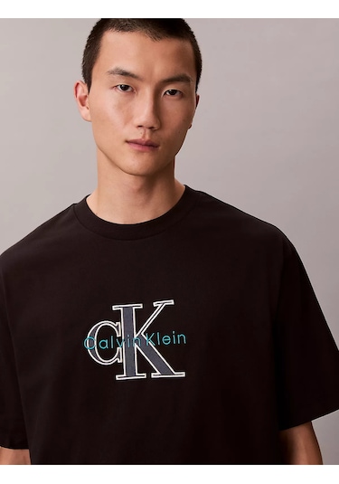 Calvin Klein Erkek T Shirt Lv04re815g Ub1 Siyah Siyah