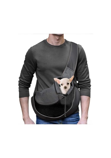 Geeksen Ayarlanabilir Omuz Askılı Rahat Evcil Hayvan Taşıma Çantası - Siyah Çok Renkli