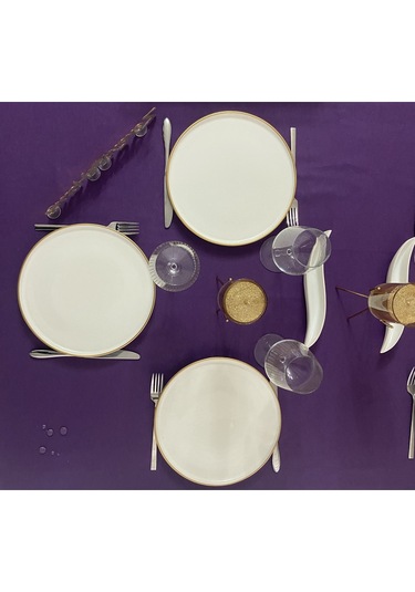 Sıvı Geçirmez Dertsiz Masa Örtüsü Mor 25 Parça