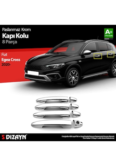 S-Dizayn Fiat Egea Cross Krom Kapı Kolu 8 Prç. 2020 Üzeri