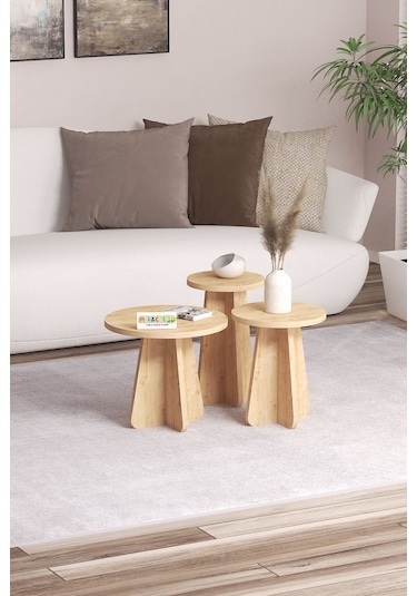 Miracle 3d Mantar 3'lü Zigon Sehpa Safirmeşe