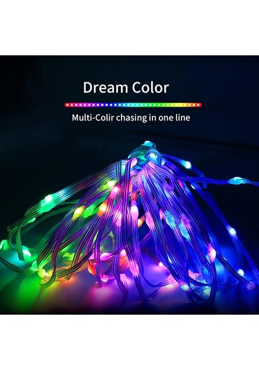 Dreamcolor Peri Noel Işıkları Led Dize Müzik Ws2812b Rgbıc Adreslenebilir Bluetooth Uygu Garland Parti Dekoratif Led Işık 56433740 Diğer