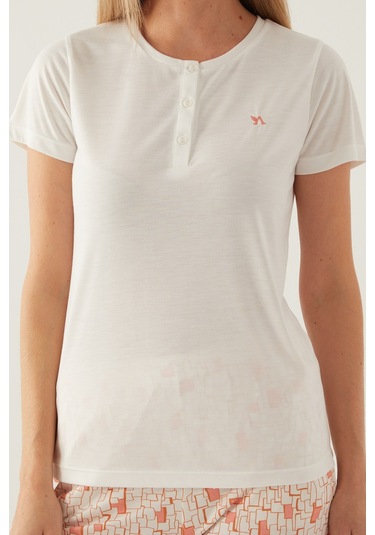 Arnetta 2891 Kadın Kısa Kol Pijama Takımı Krem