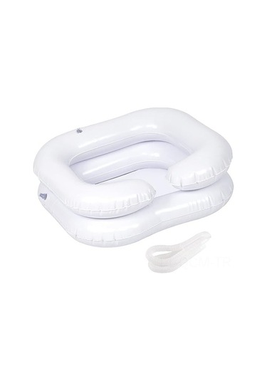 Qingmipy Pvc Yatağa Bağlı Şampuan Tepsisi - Yaşlılar İçin Halkaeli, Kolay Sıkma, Boyun Desteği İle Taşınabilir Saç Yıkama Aleti Diğer