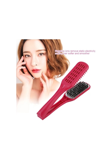 Seramik Doğrultma Tarak Çift Taraflı Fırça Kelepçe Saç Tarağı Saç Şekillendirme Aracı